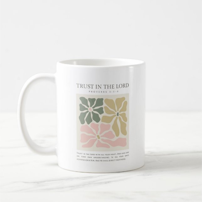 Caneca De Café Proverbs 3:5-6 Trust in the Lord (Esquerda)