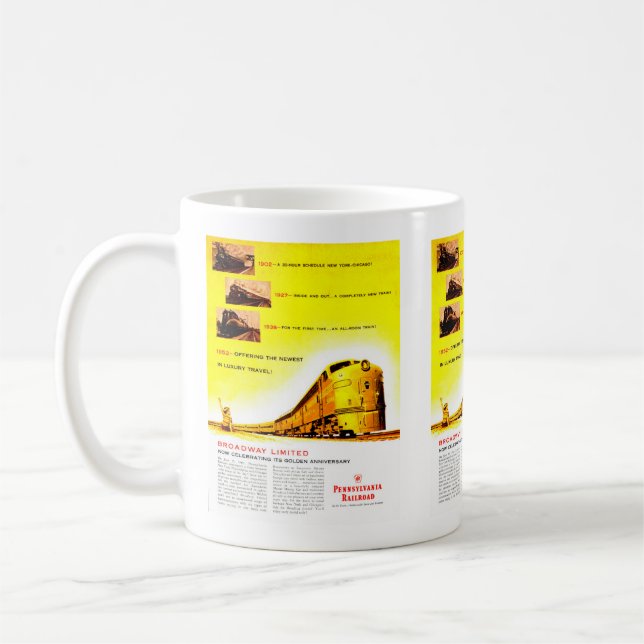 Caneca De Café PRR Broadway Limited 50 anos (Esquerda)