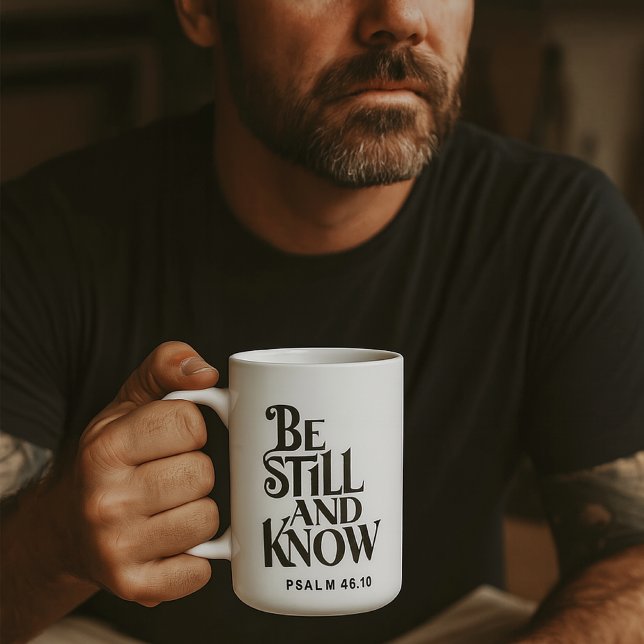 Caneca De Café Psalm 46:10 Be Still and Know Christian (Criador carregado)