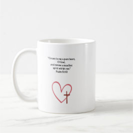 Caneca De Café Psalm 51:10 Christian Bible Verse Mug | Faith Gift