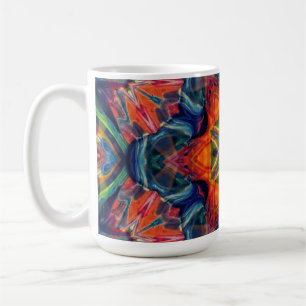 Caneca De Café Psicodélica Colorida Kaleidoscópio Padrão