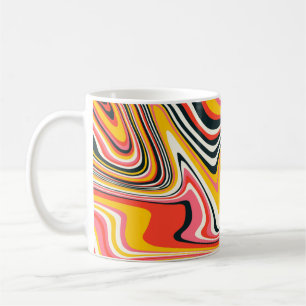 Caneca De Café Psicodélica de fundo. Abstrato colorido