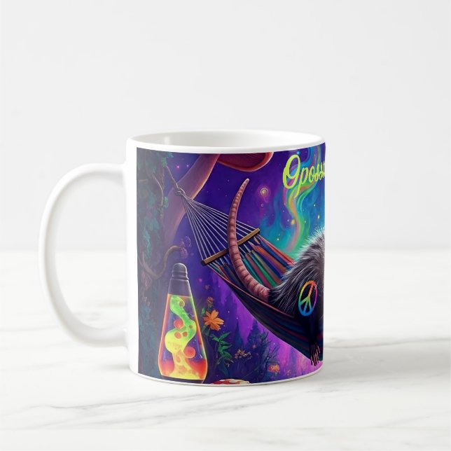 Caneca De Café Psicodélica Trippy Hippie Ogambm Personalizado (Esquerda)