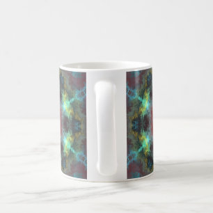 Caneca De Café Psicodélico Vermelho Hippie Azul e Amarelo