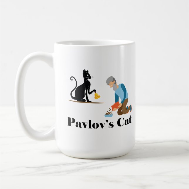 Caneca De Café Psicologia Gata de Pavlov (Esquerda)