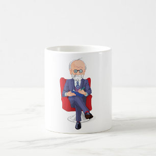 Caneca De Café Psicólogo de Terno com Bloco de Notas Sentado