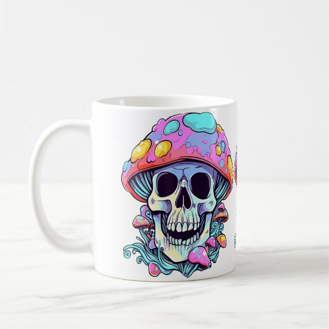 Caneca De Café Psychedelic Forest Festival Edm Skull Dj (Esquerda)