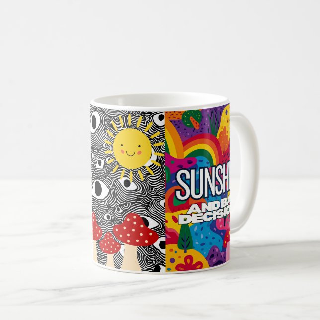 Caneca De Café Psychedelic Mug - Colorful Trippy Coffee Cup (Frente Esquerda)