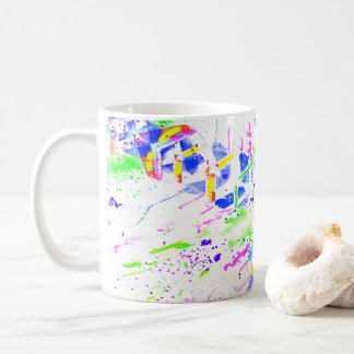 Caneca De Café Psychedelic Neon Abstract Kaleidoscope Art 