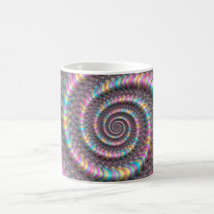 Caneca De Café Psychedelic Rainbow Unicorn Funky Nautilus Fractal
