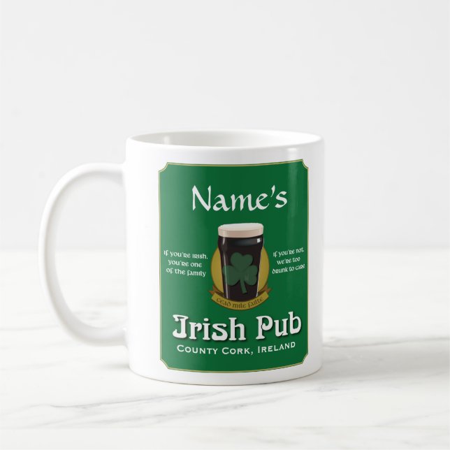 Caneca De Café Pub Mug Personalizado Irlandês (Esquerda)