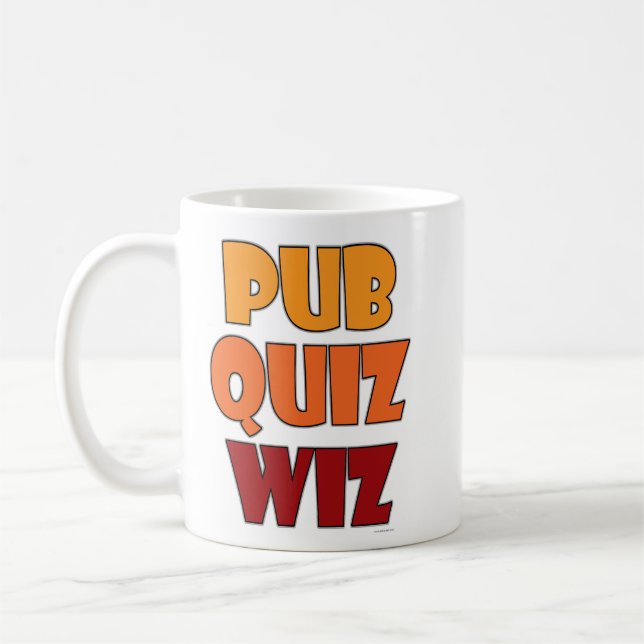 Caneca De Café Pub Quiz Wiz Funny Trivia Challenge Design (Esquerda)