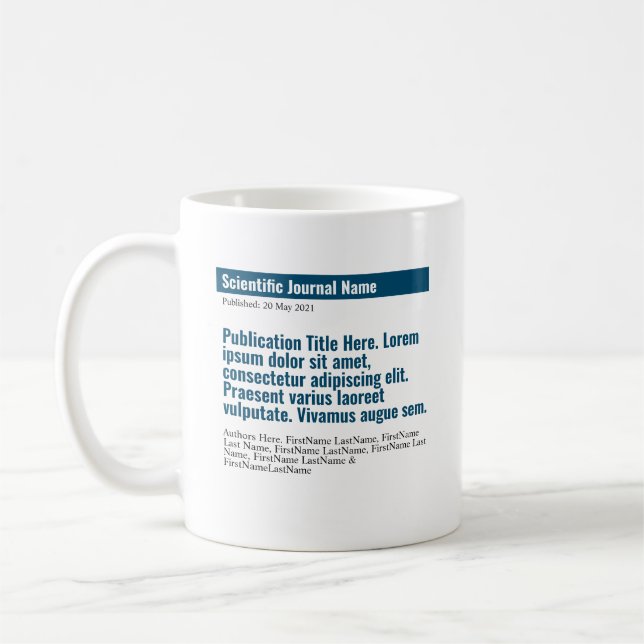 Caneca De Café Publicação Personalizada Clássica 15oz Mug - Azul (Esquerda)