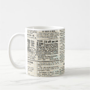 Caneca De Café Publicidade de jornal Vintage