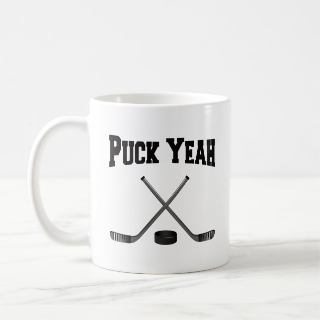 Caneca De Café Puck Yes Hockey (Esquerda)