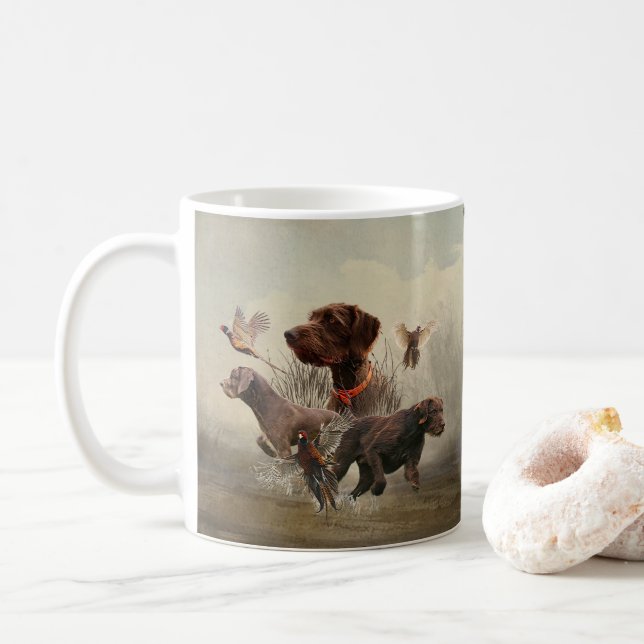 Caneca De Café Pudelpointers, faisão (Com Donut)