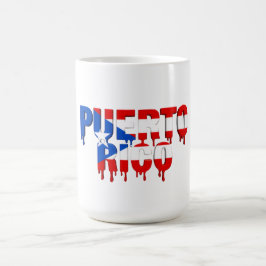 Caneca De Café Puerto Rico Drip | Desenho de Bandeira Caribenha