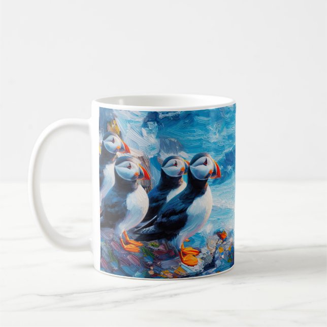 Caneca De Café Puffins (Esquerda)