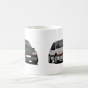Caneca De Café Pug 205 GTi fazendo curva 2 x imagem