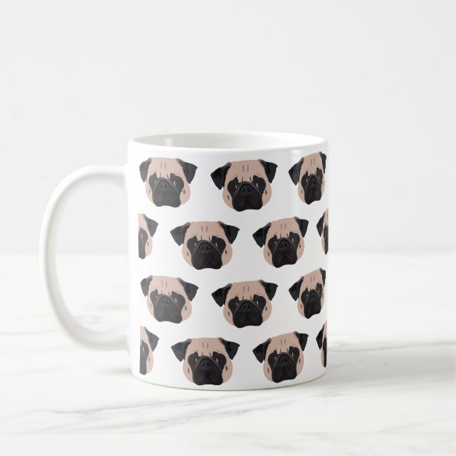 Caneca De Café Pug Adorável (Esquerda)