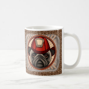Caneca De Café Pug Bombeiro