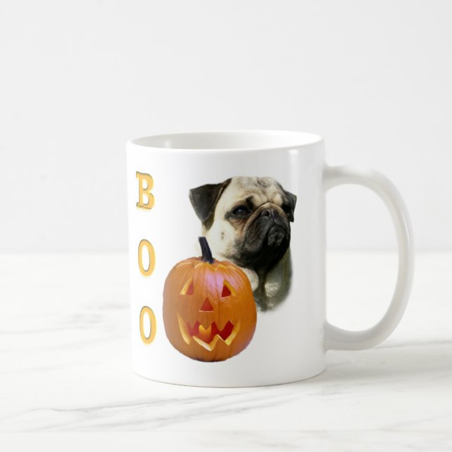 Caneca De Café Pug Boo Revestido Fawn (Direita)