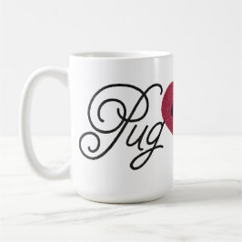 Caneca De Café Pug da jovem corça do amor do Pug do brilho na