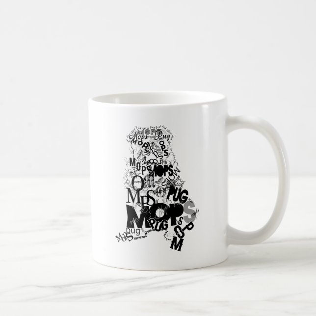 Caneca De Café Pug de tipos (Direita)
