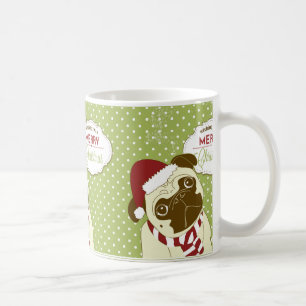Caneca De Café Pug do Natal