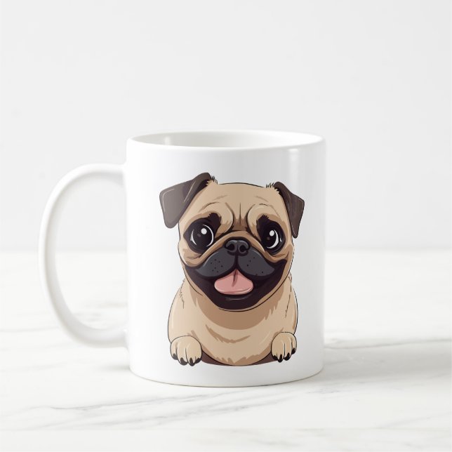 Caneca De Café Pug dog (Esquerda)