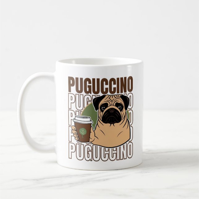 Caneca De Café Pug dog cappucccino (Esquerda)