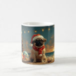 Caneca De Café Pug Dog Christmas Vintage Beach<br><div class="desc">Traga o calor dos feriados para a costa com esta charmosa design inspirada na vintagem, que apresenta um cão festivo sentado numa praia serena. Com um clássico toque de feriado de tons nostálgicos e vibrações costeiras, esta trabalho de arte captura a magia do Natal pelo mar. Perfeito para espalhar alegria...</div>