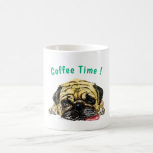 Caneca De Café Pug Dog Engraçado Coffee Mug - Texto Personalizado