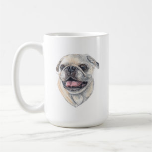 Caneca De Café Pug Dog Mug 15 oz