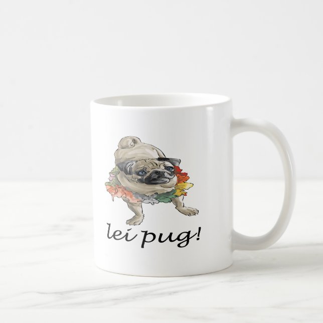 Caneca De Café Pug dos leus! (Direita)