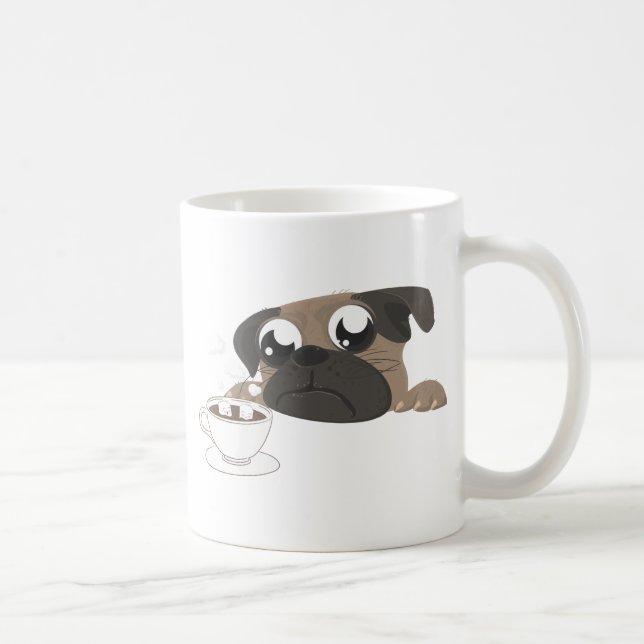 Caneca De Café Pug e café (Direita)