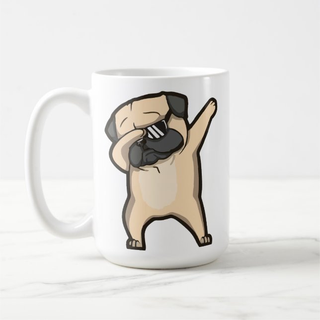 Caneca De Café Pug engraçado (Esquerda)