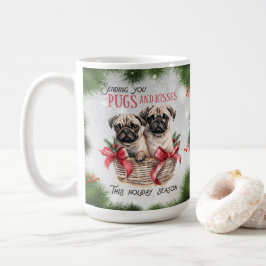 Caneca De Café Pug Engraçado Cachorro de Natal Engraçado