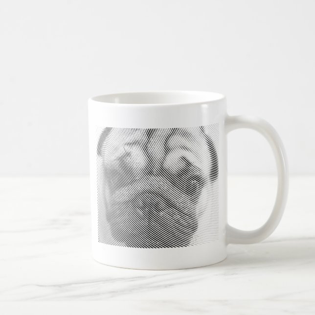 Caneca De Café Pug Face (Direita)