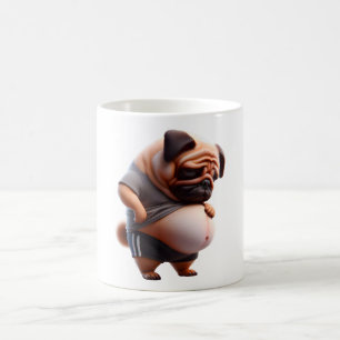 Caneca De Café Pug Gordo Engraçado Cachorro Gordinho Amantes de P