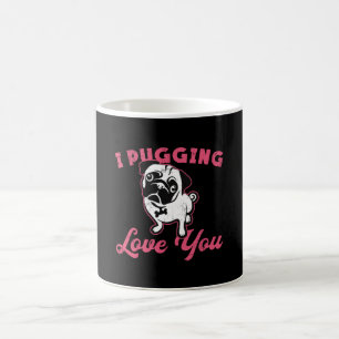 Caneca De Café Pug I Pugging Love You Dog Cães Vintage Engraçad