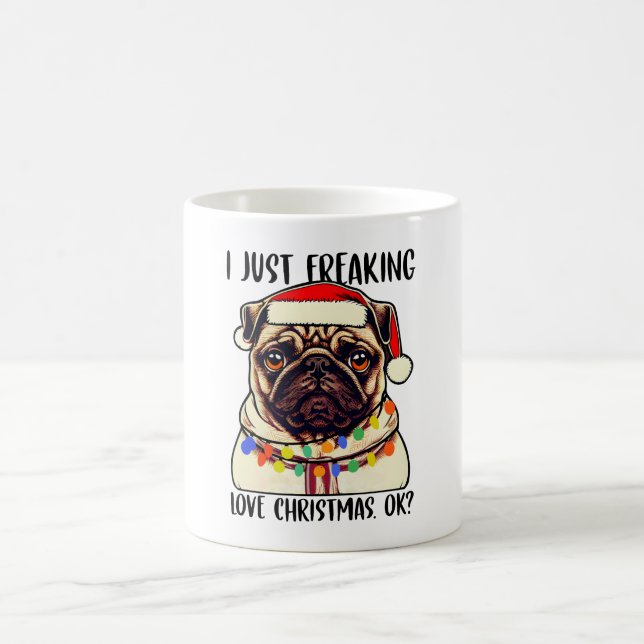 Caneca De Café Pug I Simplesmente Pregando O Amor O Natal Ok Pug  (Centro)