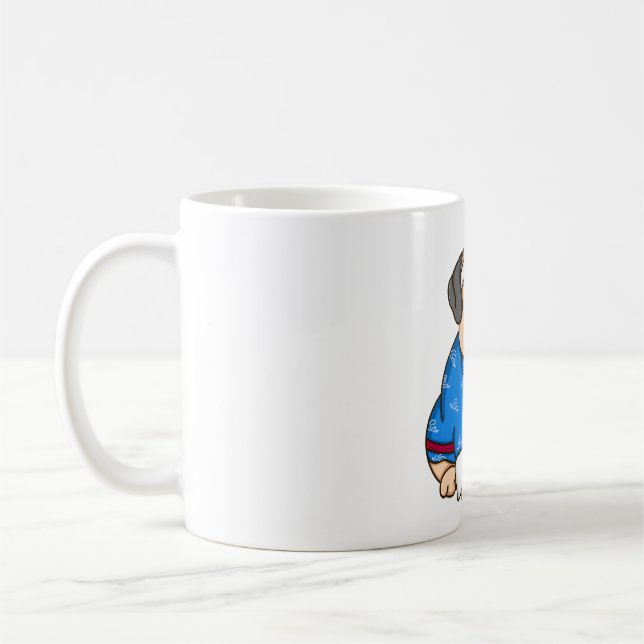 Caneca De Café Pug Kunai (Esquerda)