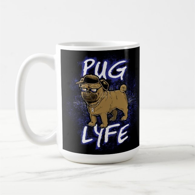 Caneca De Café Pug Lyfe (Esquerda)