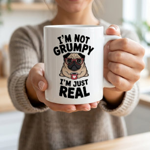 Caneca De Café Pug Mal-Humorado Presente Divertido Cão Antissocia