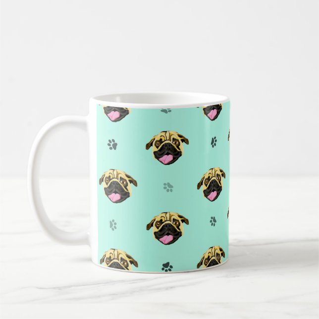 Caneca De Café Pug Mug Menta (Esquerda)