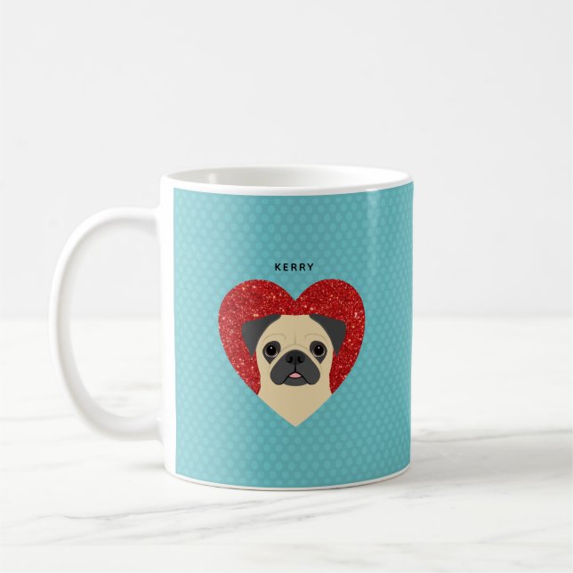 Caneca De Café Pug Mugs (Esquerda)