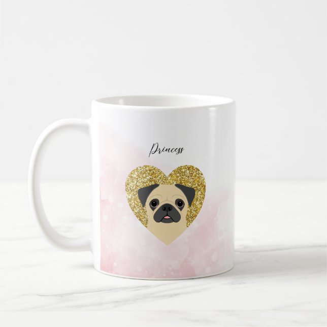 Caneca De Café Pug Mugs (Esquerda)