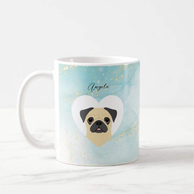 Caneca De Café Pug Mugs (Esquerda)