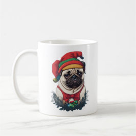 Caneca De Café Pug Natal